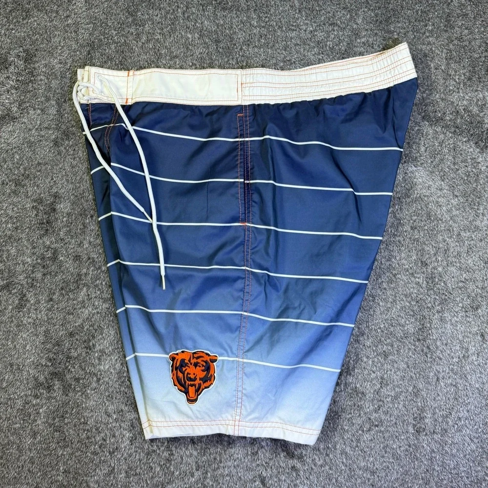 Chicago Bears‎ NFL Mens Board Shorts Blue Gradient Striped Swim Trunks XL